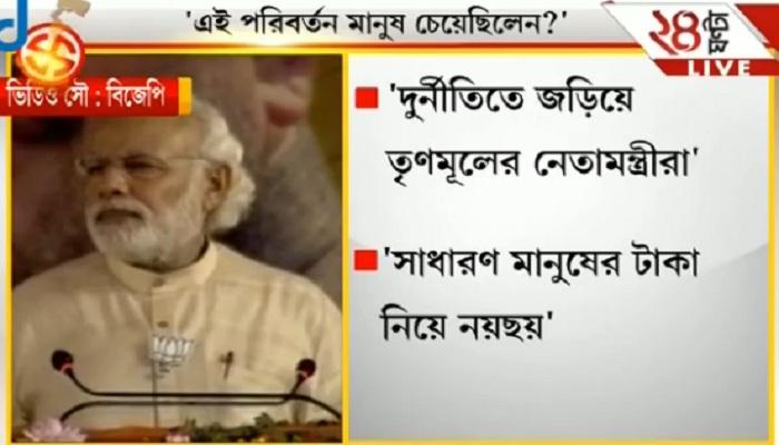 রাজ্যে নির্বাচনী প্রচারে এসে মমতা ও শাসকদলকে তীব্র আক্রমণ প্রধানমন্ত্রী মোদীর রাজ্যে নির্বাচনী প্রচারে এসে মমতা ও শাসকদলকে তীব্র আক্রমণ প্রধানমন্ত্রী মোদীর