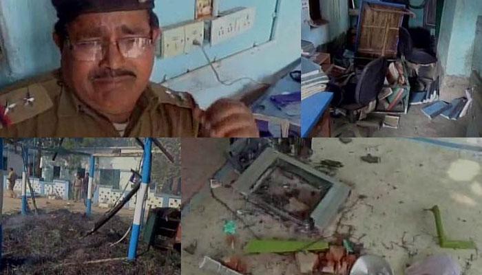 আউশগ্রাম থানা দুর্গে পরিণত, গোটা থানা ঘিরে রেখেছে সশস্ত্র পুলিস আউশগ্রাম থানা দুর্গে পরিণত, গোটা থানা ঘিরে রেখেছে সশস্ত্র পুলিস