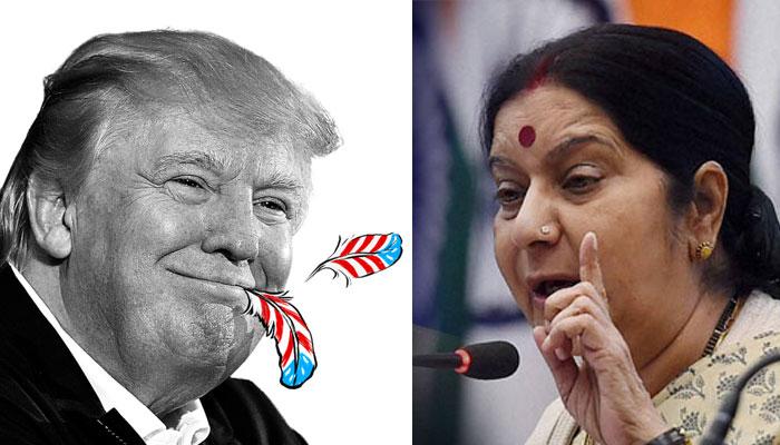 'টাকার জন্য প্যারিস জলবায়ু চুক্তি স্বাক্ষর করেনি ভারত', ট্রাম্পকে একহাত সুষমার 'টাকার জন্য প্যারিস জলবায়ু চুক্তি স্বাক্ষর করেনি ভারত', ট্রাম্পকে একহাত সুষমার
