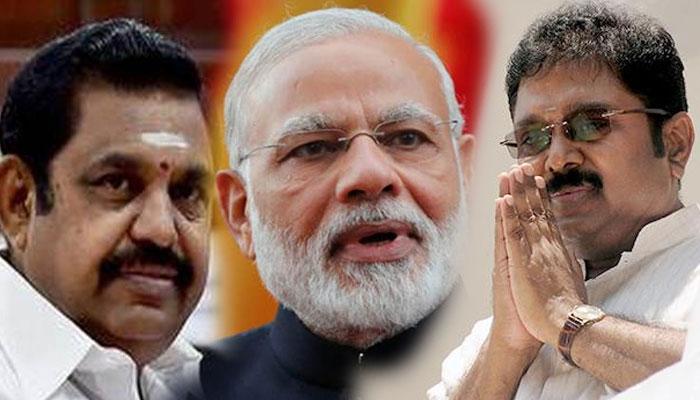 মোদী - পালানিকে আক্রমণ করে 'দেশদ্রোহী' দিনাকরণ মোদী - পালানিকে আক্রমণ করে 'দেশদ্রোহী' দিনাকরণ