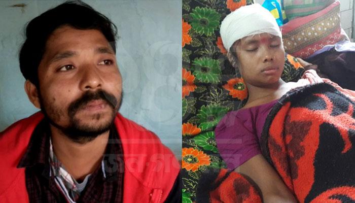 পণের টাকা না পেয়ে স্ত্রীর মাথা থেঁতলে খুনের চেষ্টা স্বামীর পণের টাকা না পেয়ে স্ত্রীর মাথা থেঁতলে খুনের চেষ্টা স্বামীর